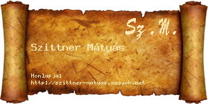 Szittner Mátyás névjegykártya