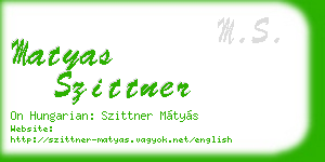 matyas szittner business card